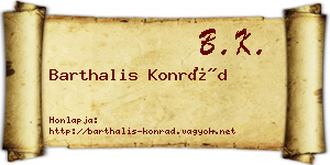 Barthalis Konrád névjegykártya